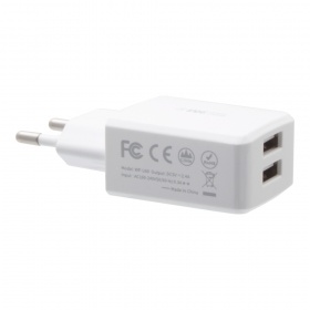 СЗУ с 2 USB 2,4A + кабель Micro WK Desing WP-U60m белый