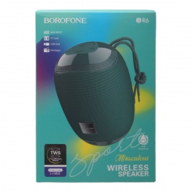 Стереоколонка Bluetooth Borofone BR6 USB, Micro SD, FM, AUX, бирюзовая