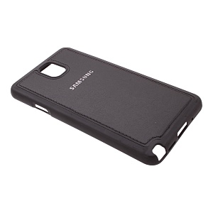 Накладка Samsung N9000/Note 3 резиновая под кожу с логотипом черная
