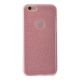 Накладка iPhone 6/6S силиконовая с пластиковой вставкой блестящая розовая
