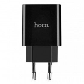 СЗУ с 2 USB выходами 2,2A Hoco C25A с LED дисплеем черная 