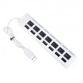 USB-хaб на 7 портов с 7 выключателями белый