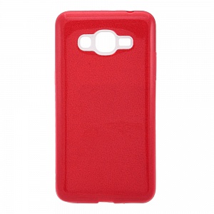 Накладка Samsung J2 Prime/G532 силиконовая с пластиковой вставкой блестящая красная