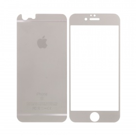 Закаленное стекло iPhone 5/5S/SE двуст матовое серебро