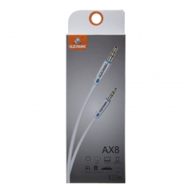 AUX кабель 3,5 на 3,5 мм Chengke AX8 силиконовый, с металлическим штекером, черный, 1000 мм
