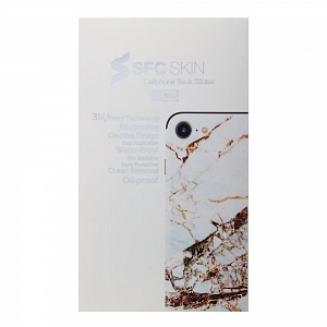 Наклейка iPhone 7/8 на корпус SFC SKIN Мрамор белая
