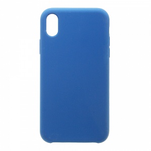 Накладка iPhone XS Max Silicone Case прорезиненная синяя