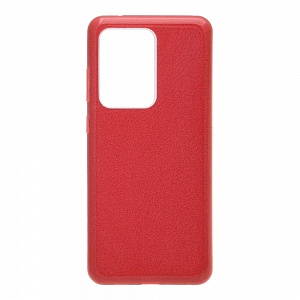 Накладка Samsung G988F/S20 Ultra силиконовая с пластиковой вставкой блестящая красная