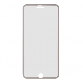 Закаленное стекло iPhone 7/8 Plus с алюминиевой рамкой золото