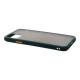 Накладка iPhone 11 Pro Max пластиковая прозрачная матовая черная стенка с зеленым бампером