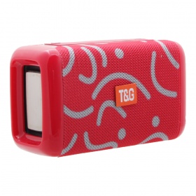 Стереоколонка Bluetooth CHARGE TG163 USB, Micro SD, AUX, красная с узором