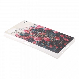 Накладка Sony Z5 mini силиконовая рисунки Цветы плетистая роза