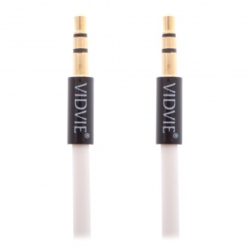 AUX кабель 3,5 на 3,5 мм Vidvie AL1105, силиконовый, белый, 1500 мм