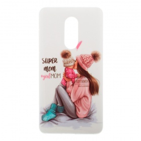 Накладка Xiaomi Redmi Note 4X силиконовая рисунки Super mom #girl mom