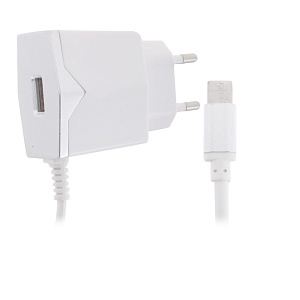 СЗУ для Micro USB 2,1A + USB выход Afka-Tech в коробке белый 120 см 
