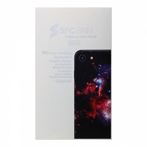 Наклейка iPhone X на корпус SFC SKIN Космос красно-синий