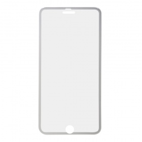 Закаленное стекло iPhone 7/8 Plus с алюминиевой рамкой серебро