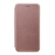 Книжка Samsung A8 Plus 2018/A730F розовое золото горизонтальная на магните