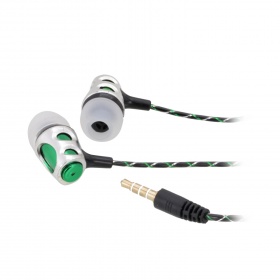 Наушники Remax RM-88 вакуумные с микрофоном черно-зеленые