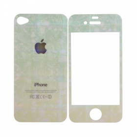 Закаленное стекло iPhone 4/4S двуст цветное 3D