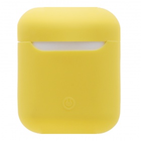 Чехол для Air Pods силиконовый матовый желтый 44.3x21.3x53.5mm