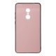 Накладка Xiaomi Redmi Note 4 пластиковая с резиновым бампером стеклянная розовая