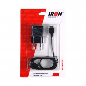 СЗУ с USB 2,0А + кабель USB Micro Iron Selection Premium черный