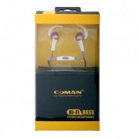 Наушники Coman CM-39 вакуумные с микрофоном розовые