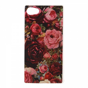 Накладка Sony Z5 mini силиконовая рисунки Цветы розы красные