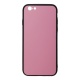 Накладка iPhone 7/8 пластиковая с резиновым бампером стеклянная розовая