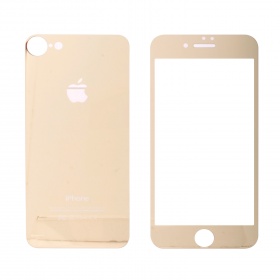 Закаленное стекло iPhone 7/8 двуст зеркальное золотое