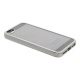 Накладка iPhone 5/5S/SE силиконовая прозрачная с хромированным бампером рельефная серебро