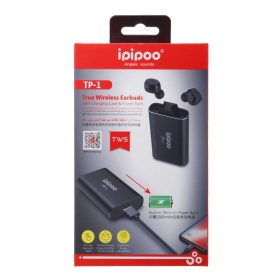 Наушники TWS Bluetooth Ipipoo TP1 с микрофоном+Power Bank 1800mah черные