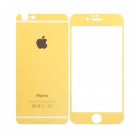 Закаленное стекло iPhone 6/6S двуст блестящее желтое