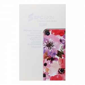 Наклейка iPhone 6/6S на корпус SFC SKIN Цветы розово-фиолетовые
