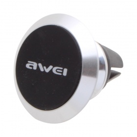 Автодержатель на магните на дефлектор Awei X5, металлический, серебро