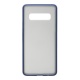 Накладка Samsung G973F/S10 пластиковая прозрачная матовая черная стенка с синим бампером