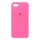 Накладка Huawei Honor 10 резиновая матовая Soft touch с логотипом ярко-розовая