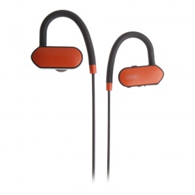 Наушники Bluetooth вакуумные Vidvie BT817 с заушинами и микрофоном черно-оранжевые