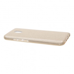 Накладка Xiaomi Redmi 8A силиконовая с пластиковой вставкой блестящая золото