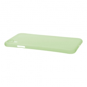 Накладка iPhone XR пластиковая матовая ультратонкая прозрачная салатовая