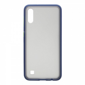 Накладка Samsung A10 2019/A105F пластиковая матовая стенка с синим бампером