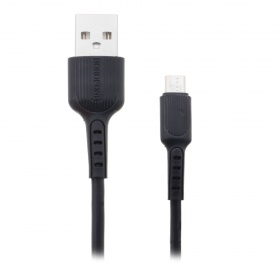СЗУ с 2 USB 2,4A + кабель USB Micro Borofone BA25A черный