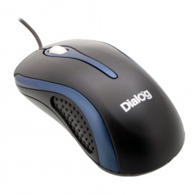 Мышь Dialog MOP-10BU USB, оптич.3 кн, 800 dpi черно-синяя.