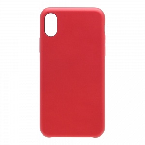 Накладка iPhone X/XS пластиковая с бархатом внутри красная