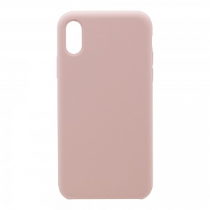 Накладка iPhone X/XS Silicone Case прорезиненная розовая