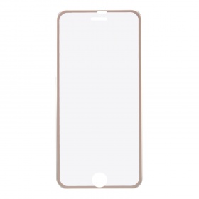 Закаленное стекло iPhone 7/8 с алюминиевой рамкой золото