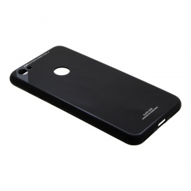 Накладка Xiaomi Redmi Note 5A Prime пластиковая с резиновым бампером стеклянная черная