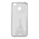 Накладка Xiaomi Redmi 4X силиконовая прозрачная с хром бампером рисунки со стразами Paris серебро