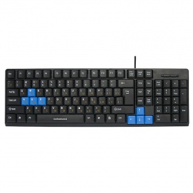 Клавиатура Nakatomi KN-03U Navigator, USB, черная-синяя